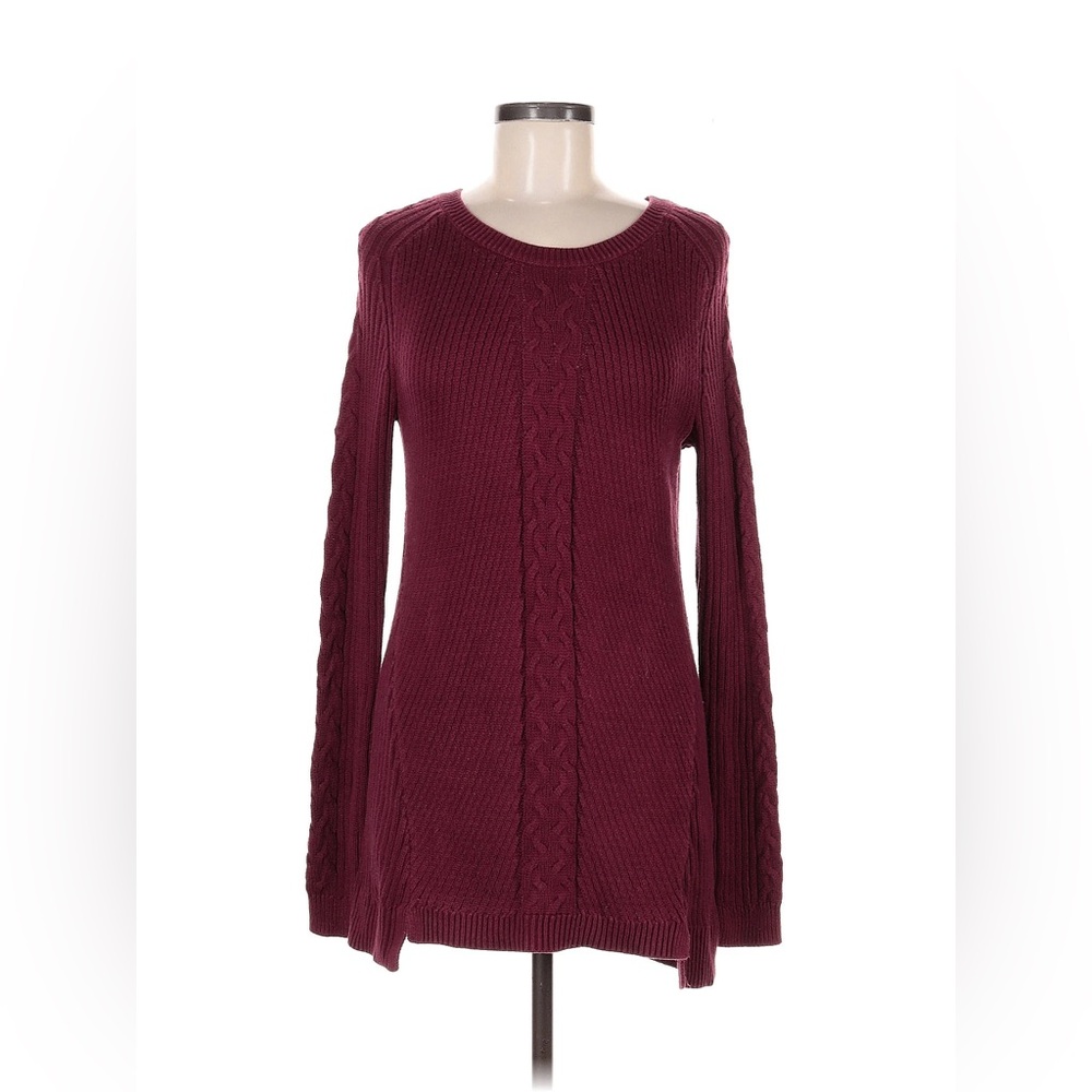 Nautica Women's Burgundy Cable Knit Sweater